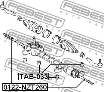 Febest 0122-NZT260 - Inner Tie Rod, Axle Joint www.parts5.com