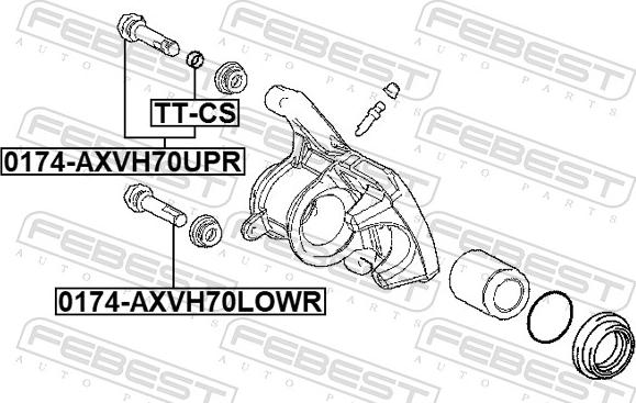 Febest 0174-AXVH70LOWR - Guide Bolt, brake caliper www.parts5.com