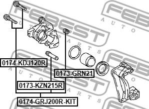Febest 0174-GRJ200R-KIT - Guide Bolt, brake caliper www.parts5.com