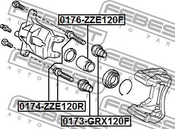 Febest 0173-GRX120F - Fuelle, guía de pinza de freno www.parts5.com