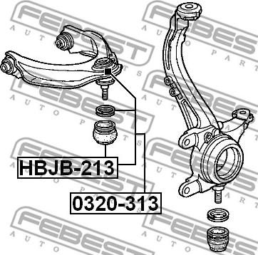 Febest 0320-313 - BALL JOINT FRONT UPPER ARM www.parts5.com