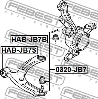 Febest 0320-JB7 - BALL JOINT FRONT LOWER ARM www.parts5.com