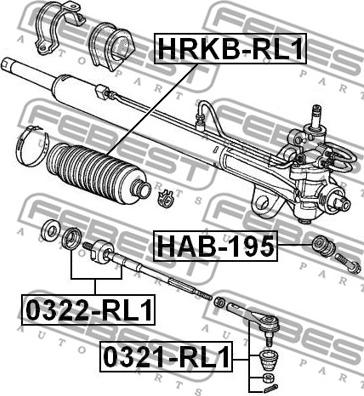 Febest HAB-195 - ARM BUSHING FOR STEERING GEAR www.parts5.com