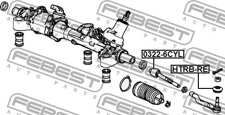 Febest 0322-6CYL - Inner Tie Rod, Axle Joint www.parts5.com
