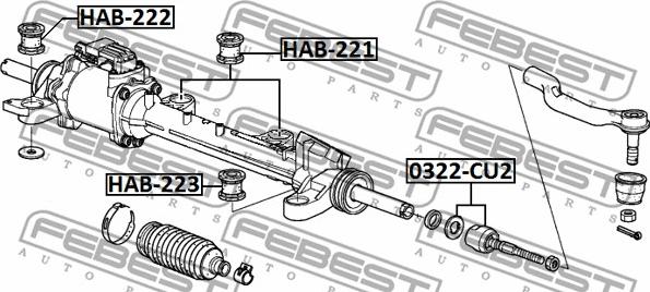 Febest HAB-222 - Mounting, steering gear www.parts5.com