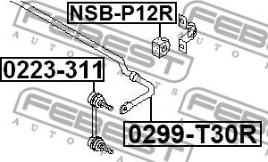 Febest 0299-T30R - Stabilizátor, podvozek www.parts5.com