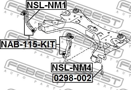 Febest 0298-002 - Fastening Bolt, axle carrier www.parts5.com