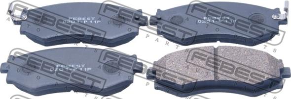 Febest 0201-P11F - Brake Pad Set, disc brake www.parts5.com
