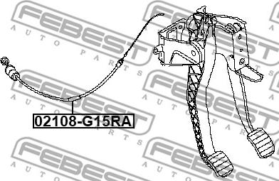 Febest 02108-G15RA - Clutch Cable www.parts5.com