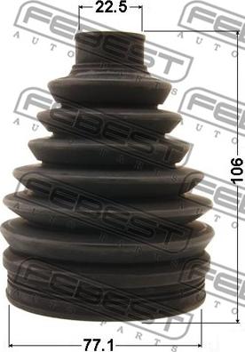 Febest 0217P-C11X - BOOT OUTER CV JOINT KIT 77X106X22.5 www.parts5.com