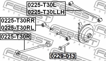 Febest 0225-T30RL - REAR LEFT TRACK CONTROL ROD www.parts5.com