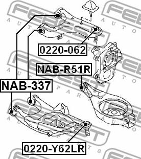 Febest 0220-062 - BALL JOINT REAR UPPER ARM www.parts5.com
