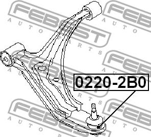 Febest 0220-2B0 - BALL JOINT FRONT LOWER ARM www.parts5.com