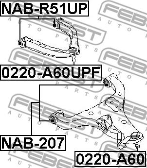 Febest 0220-A60UPF - BALL JOINT FRONT UPPER ARM www.parts5.com