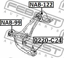 Febest 0220-C24 - BALL JOINT FRONT LOWER ARM www.parts5.com