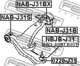 Febest 0220-J31 - BALL JOINT FRONT LOWER ARM www.parts5.com
