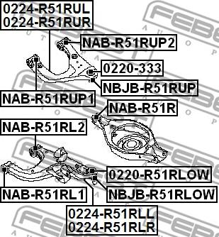 Febest 0220-R51RLOW - BALL JOINT REAR LOWER ARM www.parts5.com