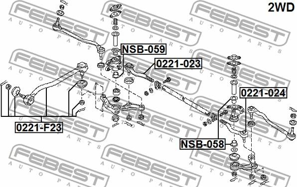 Febest NSB-059 - BUSHING IDLER ARM www.parts5.com
