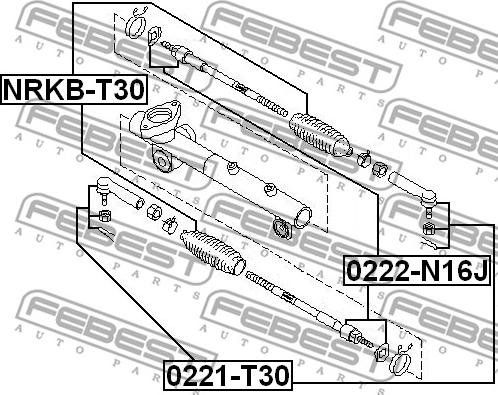 Febest 0222-N16J - Inner Tie Rod, Axle Joint www.parts5.com