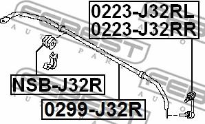 Febest 0299-J32R - Bara stabilizatoare,suspensie www.parts5.com