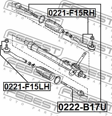 Febest 0222-B17U - Inner Tie Rod, Axle Joint www.parts5.com