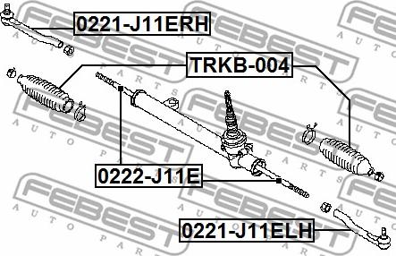 Febest 0222-J11E - Inner Tie Rod, Axle Joint www.parts5.com