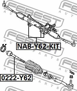 Febest 0222-Y62 - Inner Tie Rod, Axle Joint www.parts5.com