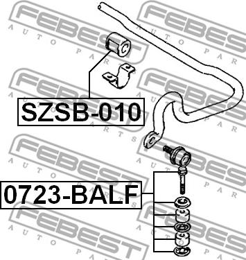 Febest 0723-BALF - FRONT STABILIZER LINK - SWAY BAR LINK www.parts5.com