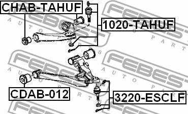 Febest 1020-TAHUF - BALL JOINT FRONT UPPER ARM www.parts5.com