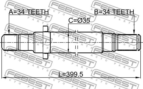 Febest 1812-ZAFCRH - Stub Axle, differential www.parts5.com