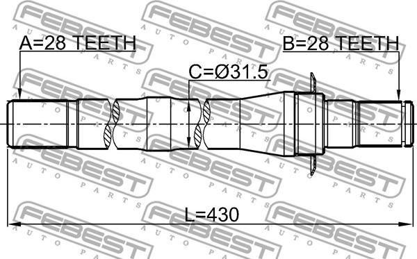 Febest 1212-CM10AT4WD - Drive Shaft www.parts5.com