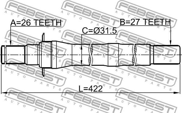 Febest 1212-IX35AT4WD - Drive Shaft www.parts5.com