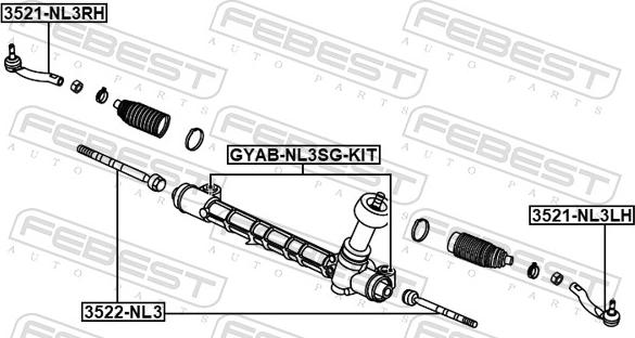 Febest GYAB-NL3SG-KIT - Mounting, steering gear www.parts5.com