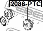 Febest 2088-PTC - Deflection / Guide Pulley, v-ribbed belt www.parts5.com