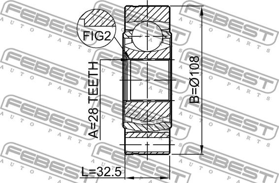 Febest 2311-B6 - INNER JOINT 28X108 www.parts5.com