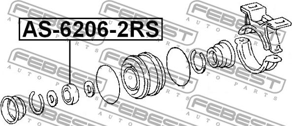Febest AS-6206-2RS - BALL BEARING 30X62X16 www.parts5.com