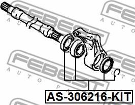 Febest AS-306216-KIT - BALL BEARING KIT FRONT AXLE SHAFT 30X62X16 www.parts5.com