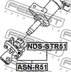 Febest NDS-STR51 - COUPLING KIT EQUIPMENT STEERING SHAFT www.parts5.com