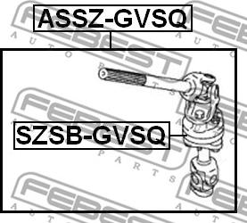 Febest ASSZ-GVSQ - STEERING COLUMN JOINT ASSEMBLY LOWER www.parts5.com