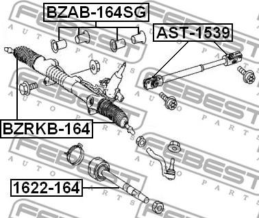 Febest BZAB-164SG - ARM BUSHING FOR STEERING GEAR KIT www.parts5.com