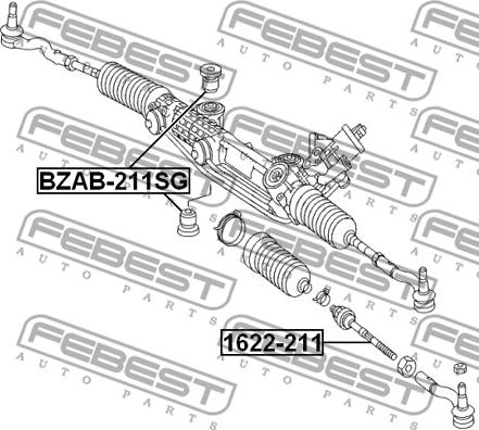 Febest BZAB-211SG - ARM BUSHING FOR STEERING GEAR www.parts5.com