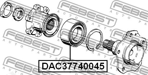 Febest DAC37740045 - REAR WHEEL BEARING 37X74X45 www.parts5.com