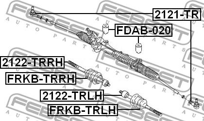 Febest FDAB-020 - ARM BUSHING FOR STEERING GEAR www.parts5.com