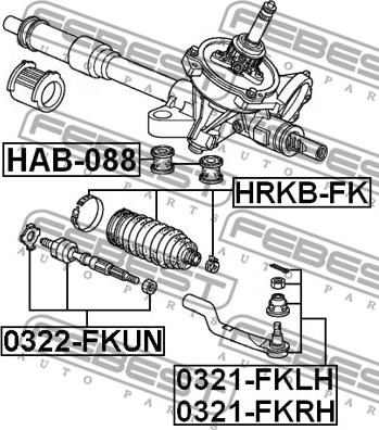 Febest HAB-088 - ARM BUSHING FOR STEERING GEAR www.parts5.com