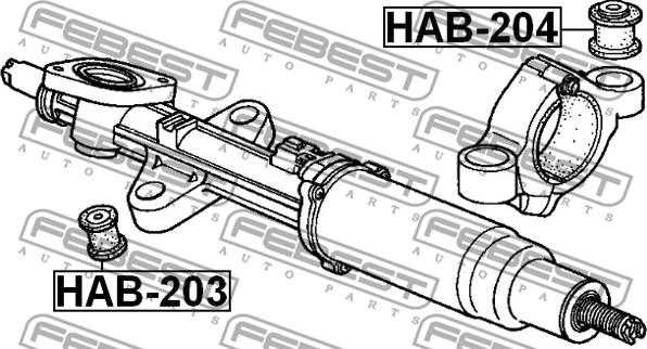 Febest HAB-204 - ARM BUSHING FOR STEERING GEAR www.parts5.com