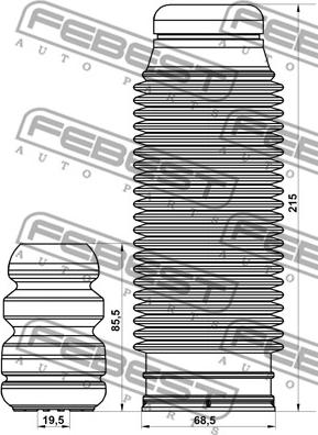 Febest HYSHB-SFEIIF-KIT - Dust Cover Kit, shock absorber www.parts5.com