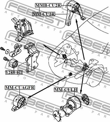 Febest MM-CU2R - Mounting, automatic transmission www.parts5.com