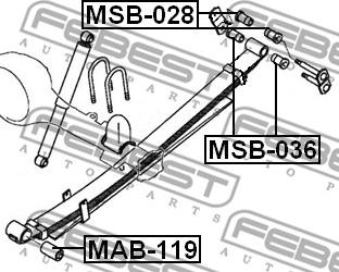 Febest MSB-028 - REAR SPRING BUSHING www.parts5.com