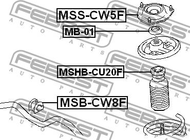 Febest MSS-CW5F - Top Strut Mounting www.parts5.com