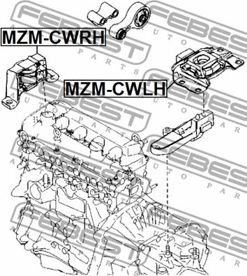 Febest MZM-CWLH - Mounting, automatic transmission www.parts5.com